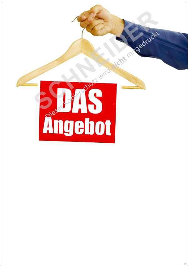 Plakat 40186 DIN A3, farbiger Druck,  Motiv: DAS Angebot