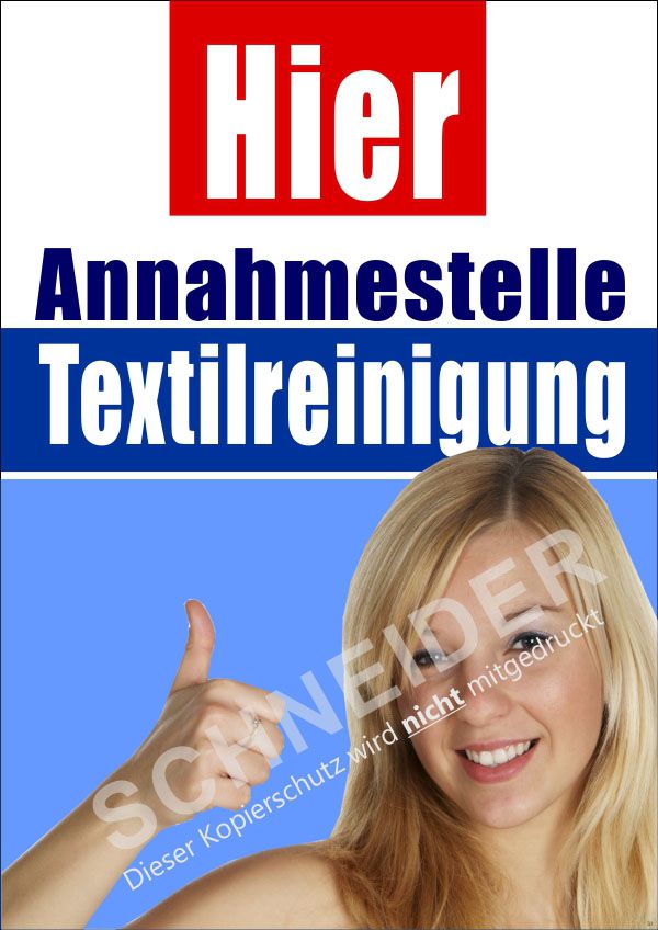 Plakat R40156 DIN A3, farbiger Druck,  Motiv: Annahmestelle Reinigung