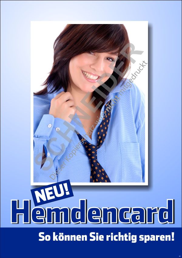 Plakat XA2890  DIN A3, farbiger Druck,  Motiv: Hemdenkarte