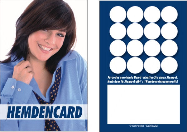 Treuekarten "Hemdencard 16", 86 x 56 mm 