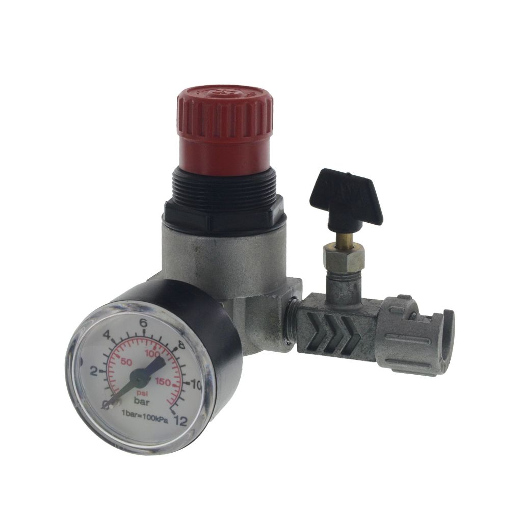Luftdruckminderer 1/4" Mini, 0,4 - 12 bar 
