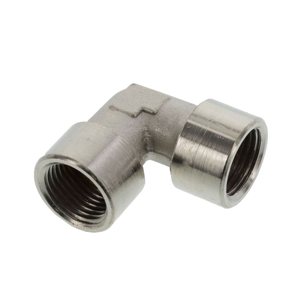 Winkelstück 90°, 1/4", Messing vernickelt, 