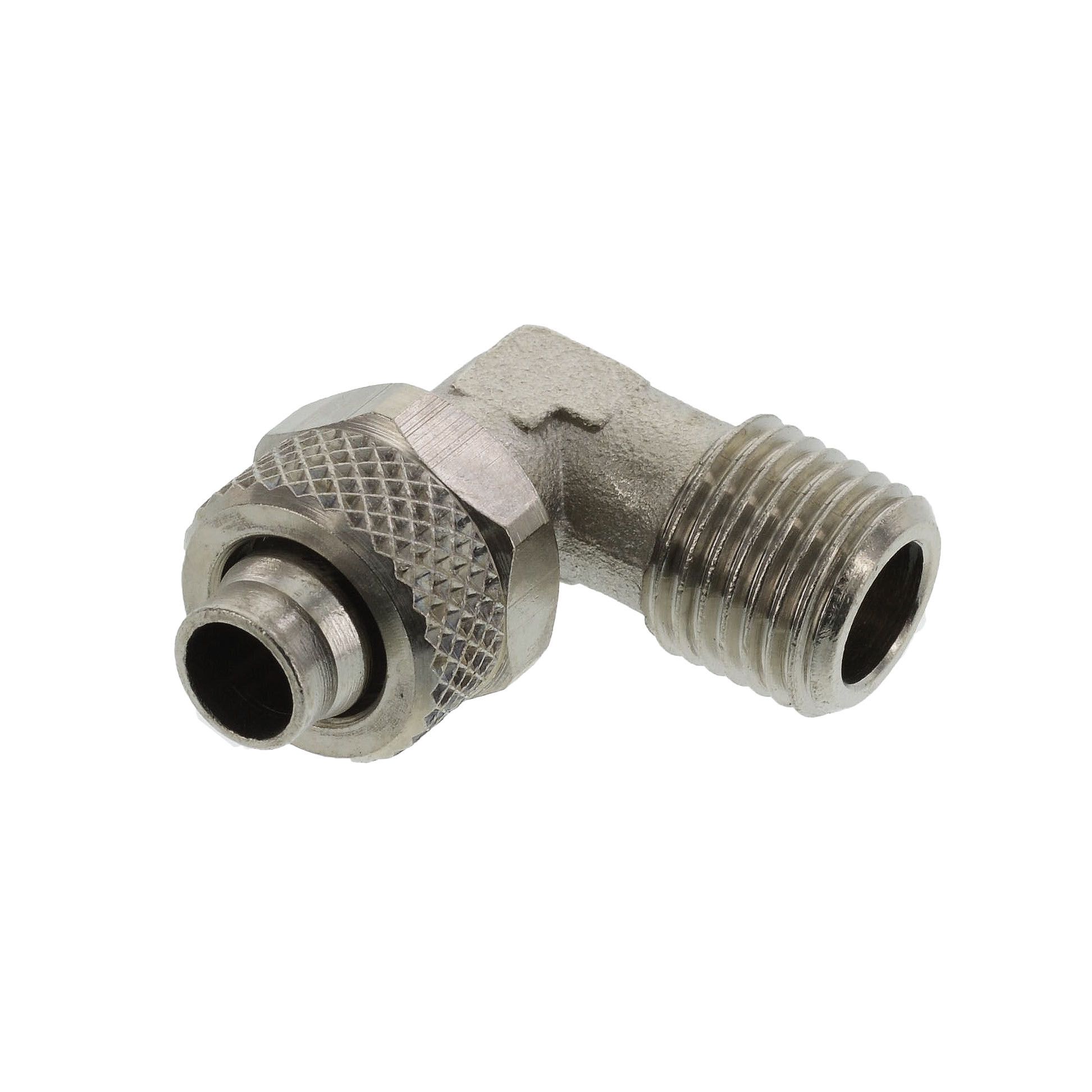 Raccord vissé coudé 10/8 mm x 1/4"cylindrique 