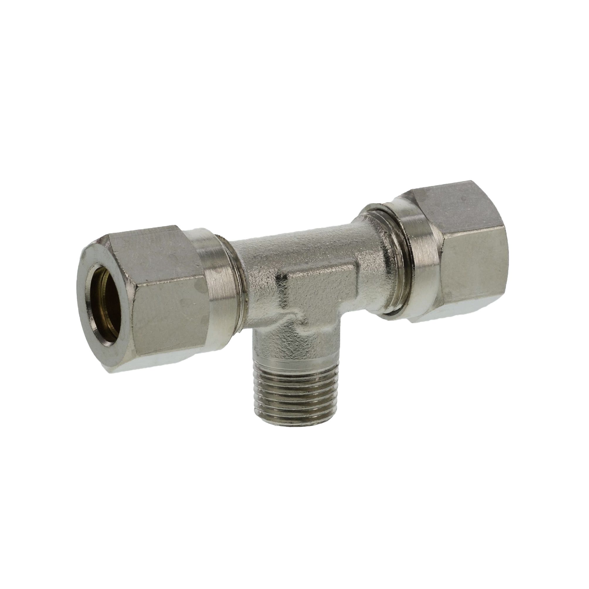 Raccord en t a bague coupante, 