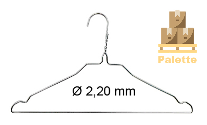 Drahtbügel  2,20 mm K, Kragenform, mit Rockkerben 