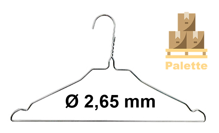 Drahtbügel  2,65 mm K, Kragenform, mit Rockkerben 