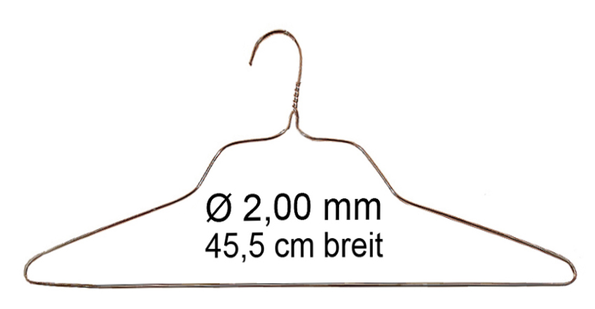 Drahtbügel  2,00 mm KB, 18" breiter Hemdenbügel 