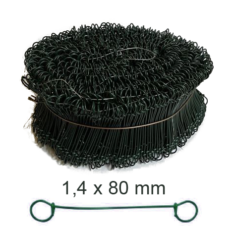 Sackverschlüsse aus Draht/ Drilldraht, grün 