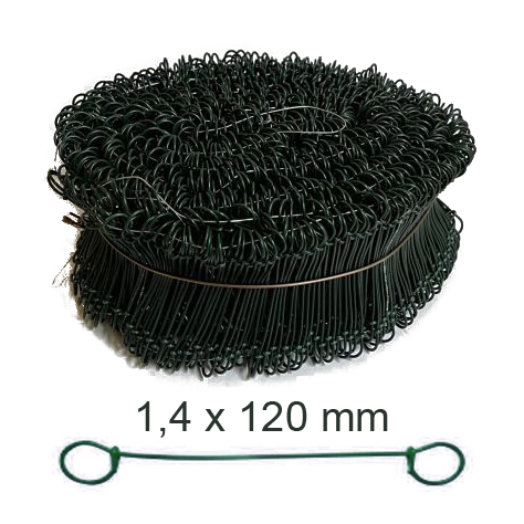 Sackverschlüsse aus Draht/ Drilldraht, grün 