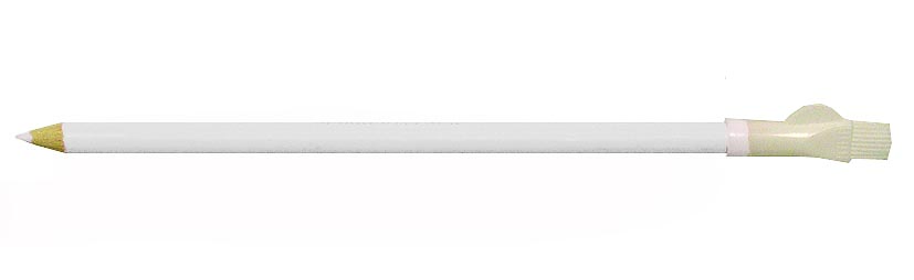 Craie de tailleur avec pinceau gomme, blanc, 17 cm 