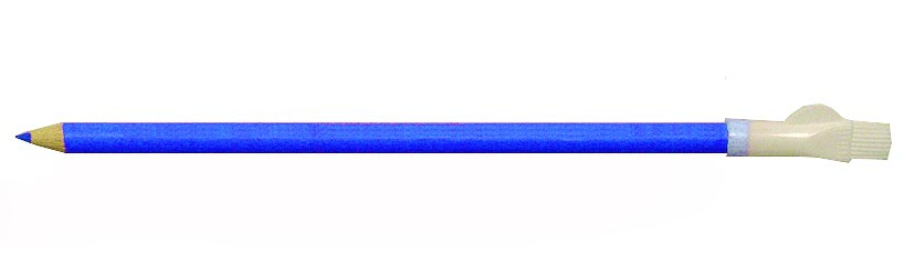 Schneiderkreidestift mit Löschbürste, blau, 17 cm 