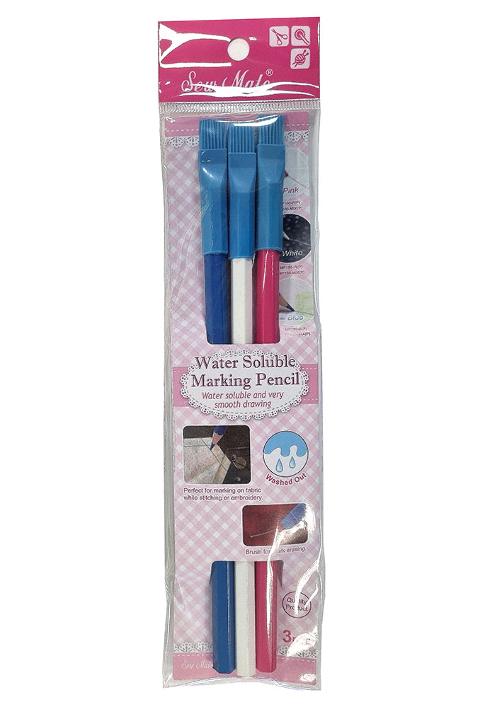 Schneiderkreidestift mit Löschbürste 18 cm, im MIX 