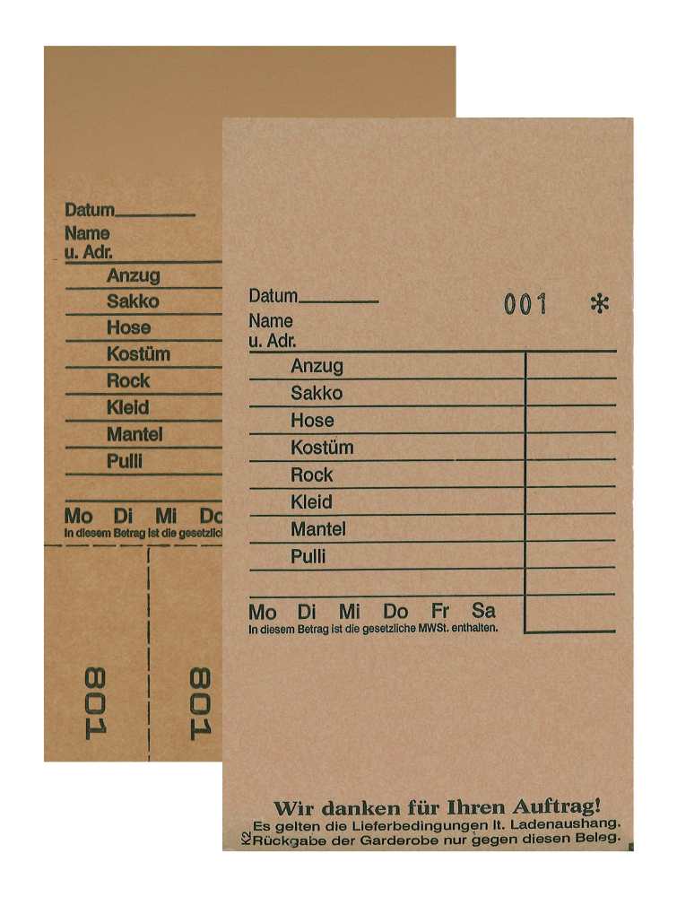 Annahmeblock Kombi  2, braun 