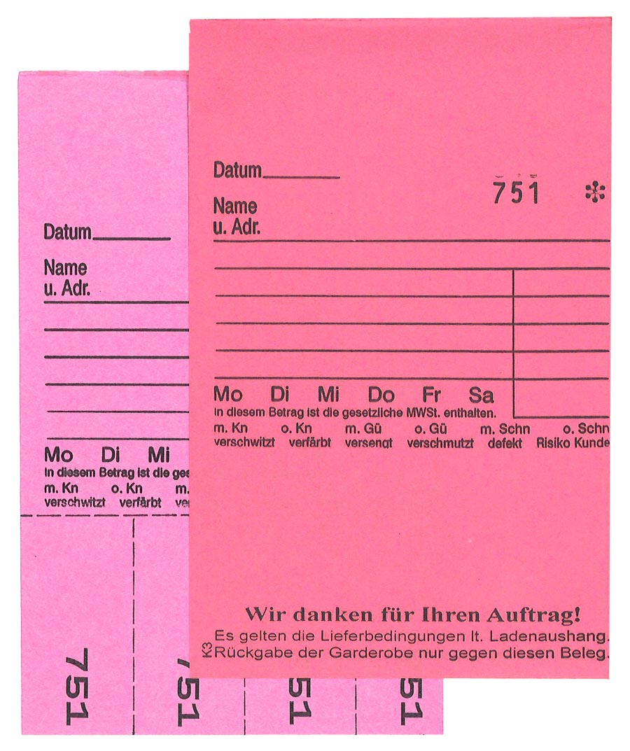 Annahmeblock Kombi  3, rosa 