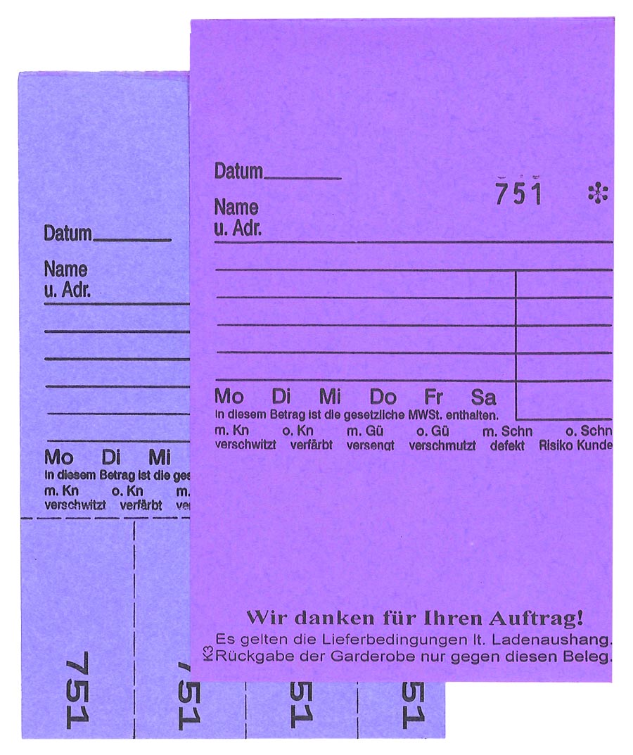 Annahmeblock Kombi  3, lila 