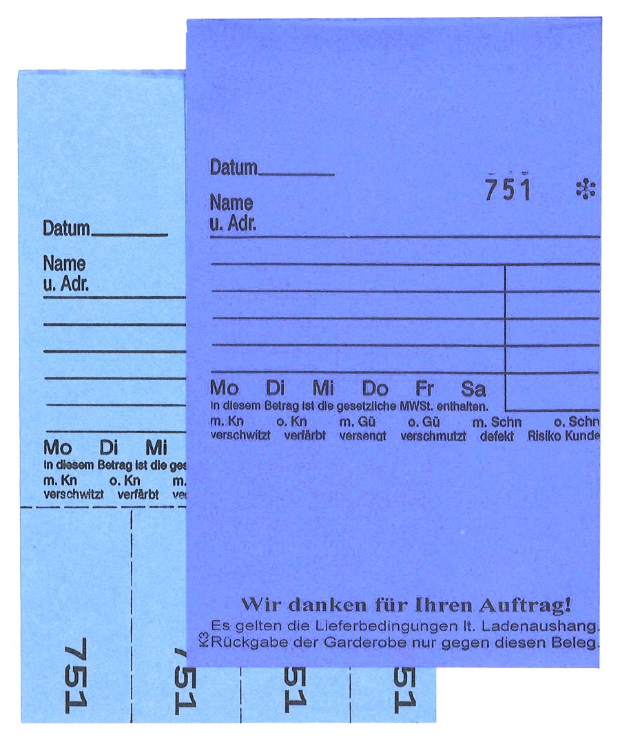 TICKETS DE DEPOT KOMBI 3, BLEU 