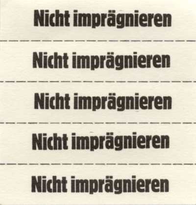 Markierungszettel "Nicht imprägnieren", weiß 
