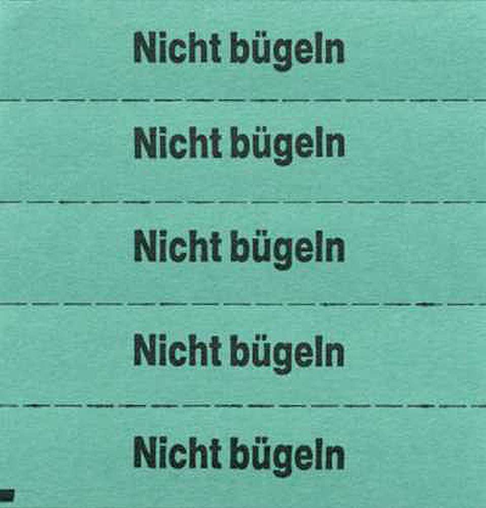 Markierungszettel "nicht bügeln", dunkelgrün 