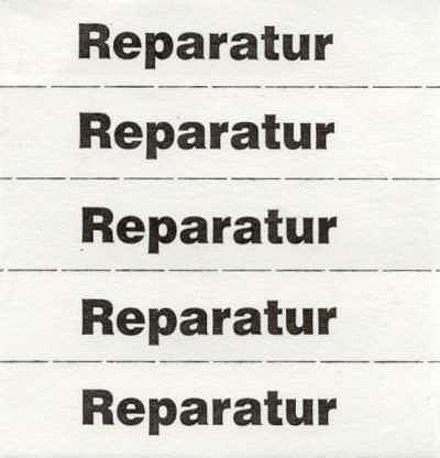 Markierungszettel "Reparatur", weiß 