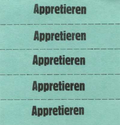 Tickets à marquer, vert foncé, texte en Allemand 