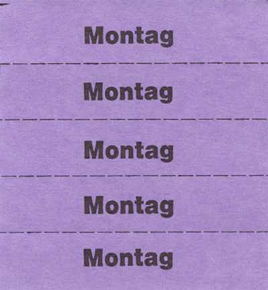 Tickets à marquer, lilas, texte en Allemand 