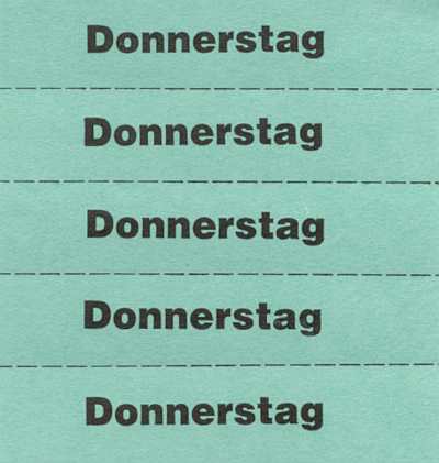Markierungszettel "Donnerstag", grün 