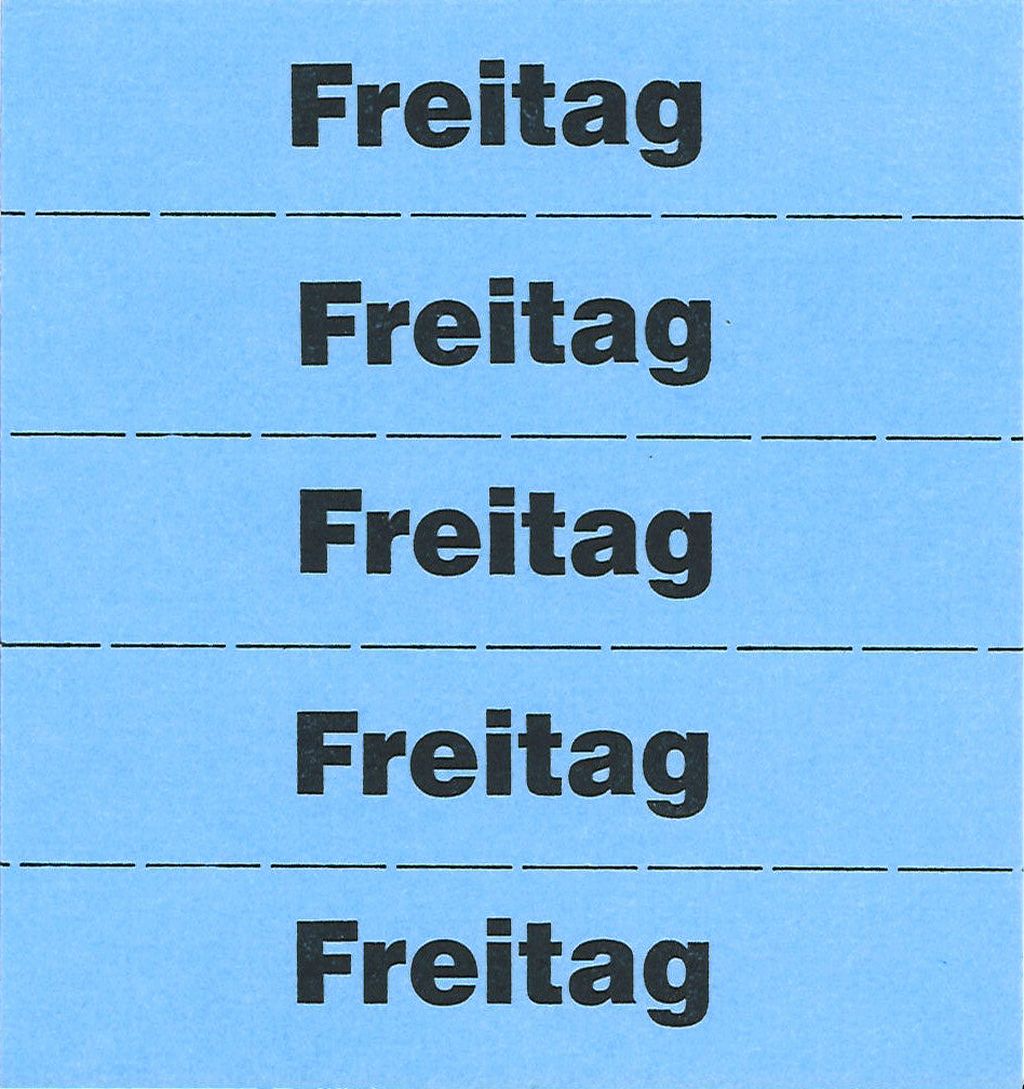 Markierungszettel "Freitag", blau 