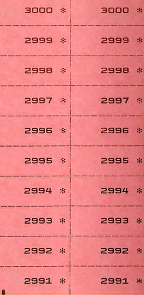 Nummernblock 2-fach, rot 