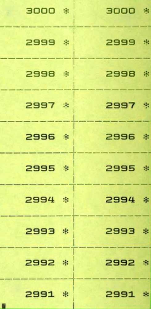 Nummernblock 2-fach, gelb 