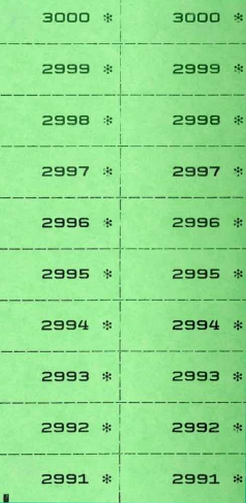 Nummernblock 2-fach, hellgrün 