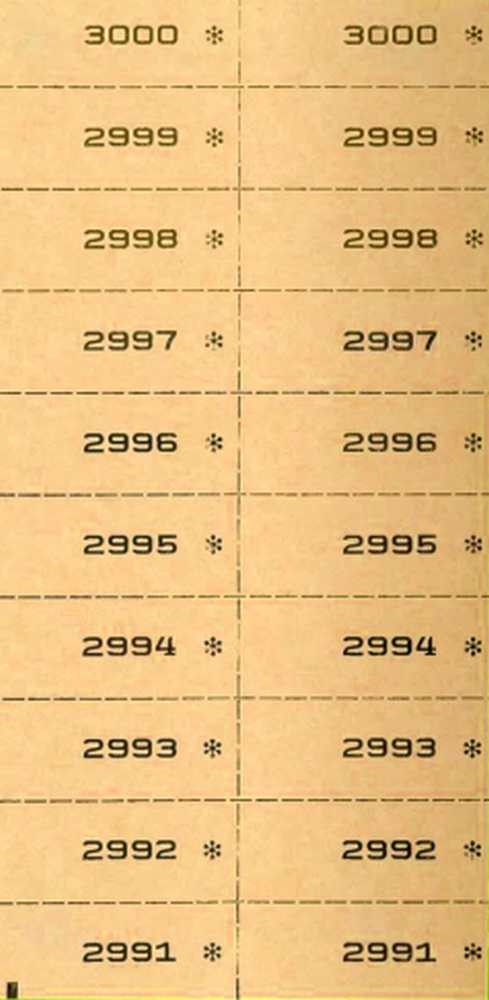 Nummernblock 2-fach, orange 