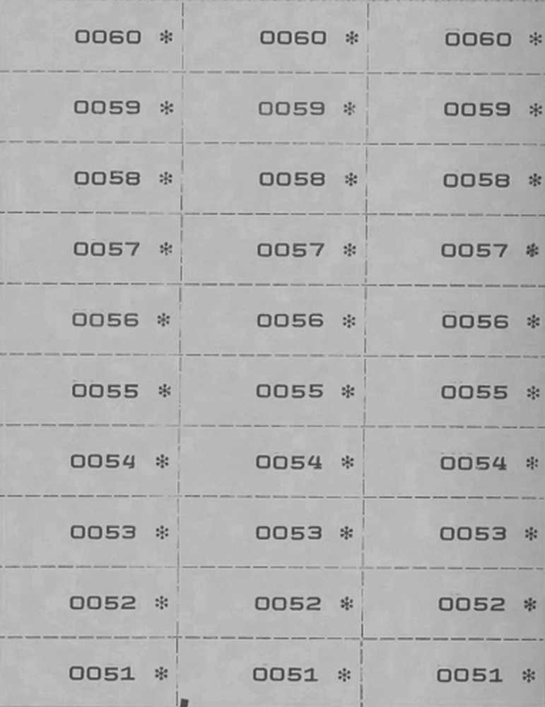 Nummernblock 3-fach, grau 