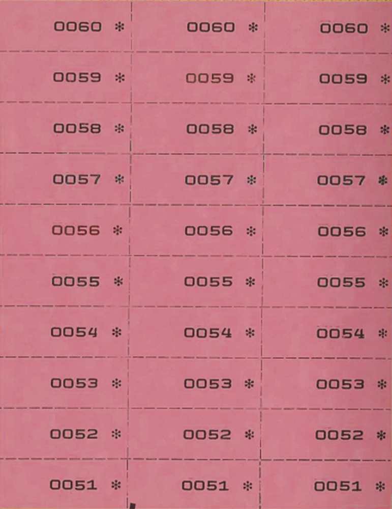 Nummernblock 3-fach, rot 