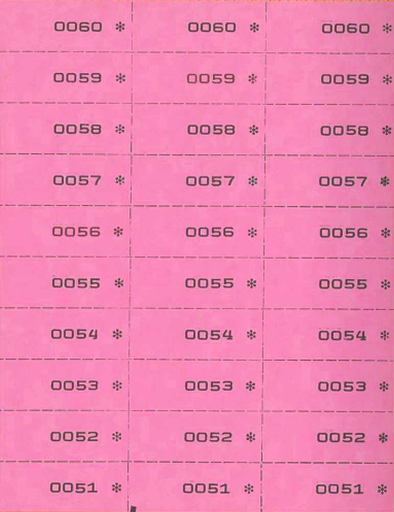 Nummernblock 3-fach, rosa 