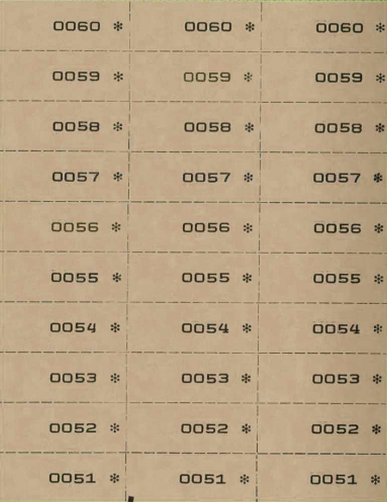 Nummernblock 3-fach, braun 