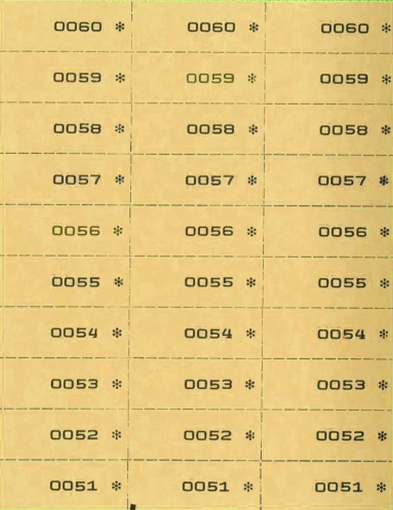 Nummernblock 3-fach, orange 