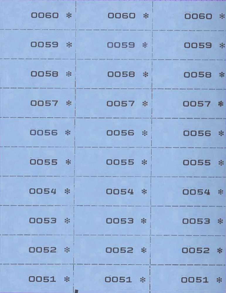 Nummernblock 3-fach, blau 