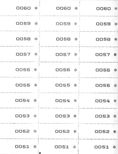 Nummernblock 3-fach, weiß 