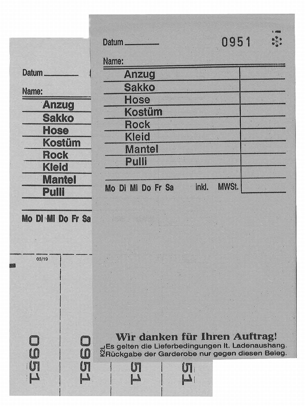 Annahmeblock Kombi  2L, grau 