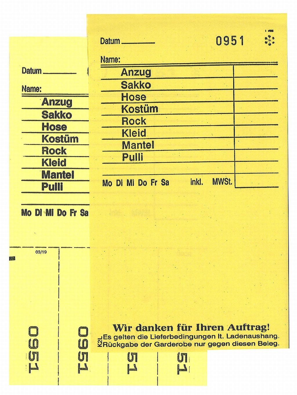 TICKETS DE DEPOT KOMBI 2L, 