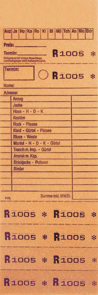 Annahmeblock Kombi  6L, orange 