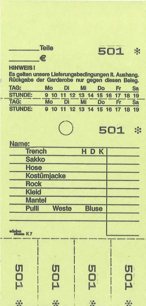 TICKETS DE DEPOT KOMBI 7,JAUNE 