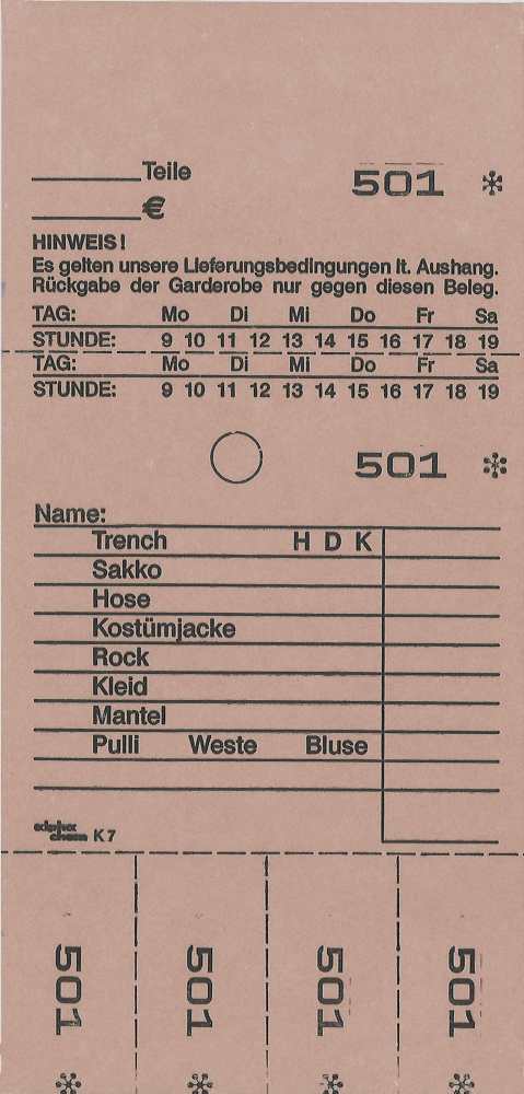 Annahmeblock Kombi  7, braun 