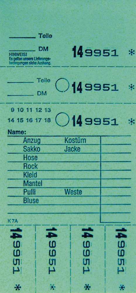 TICKETS DE DEPOT KOMBI 7A,VERT 