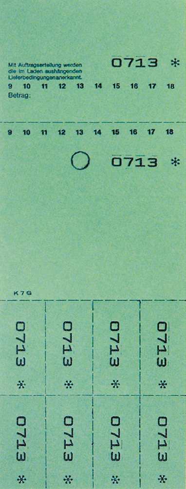 TICKETS DE DEPOT KOMBI 7G,VERT 