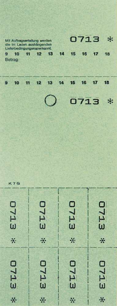 TICKETS DE DEPOT KOMBI 7G,VERT 