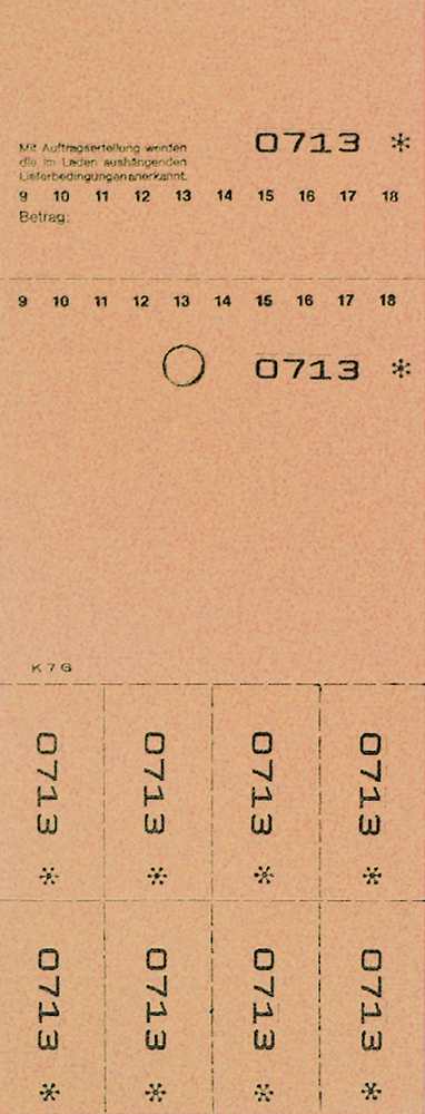 TICKETS DE DEPOT KOMBI 7G, 