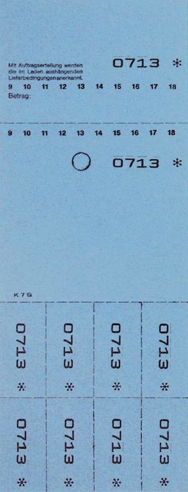 Annahmeblock Kombi  7G, blau, Mindestmenge 