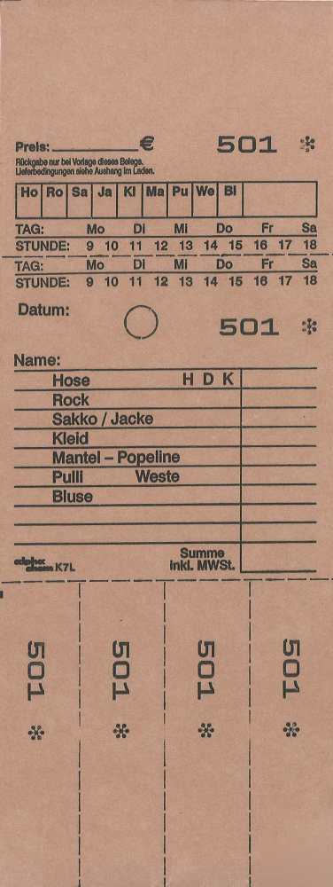 TICKETS DE DEPOT KOMBI 7L,BRUN 