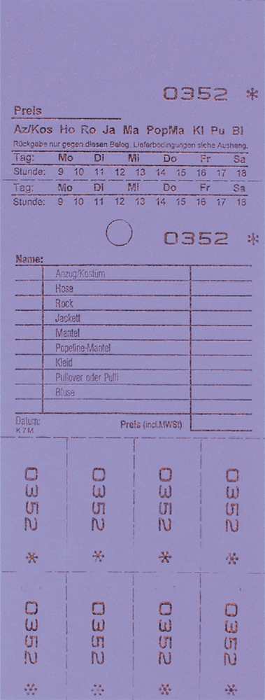 TICKETS DE DEPOT KOMBI 7M, 